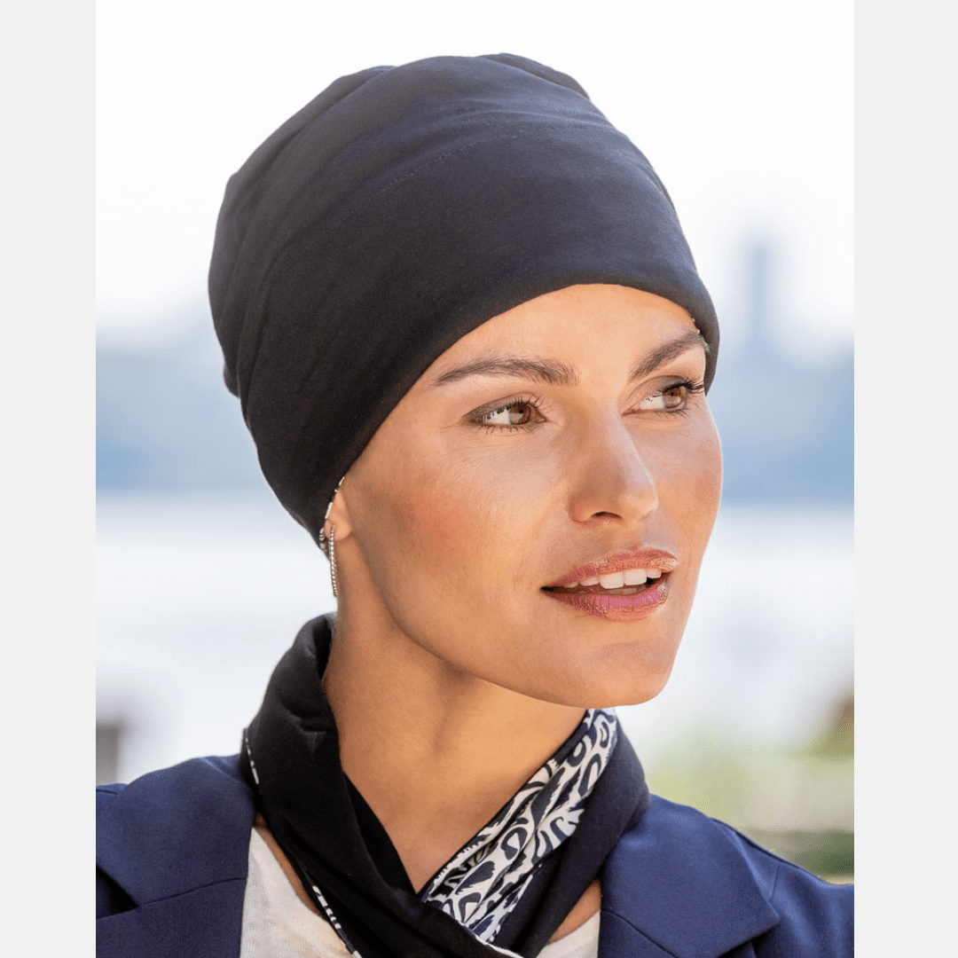Τουρμπάνι Χημειοθεραπείας από Bamboo Με Κασκόλ- Μαύρο MACO HAIR SYSTEMS